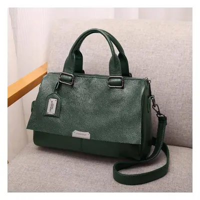 (green) Luxury Ladies Retro Leather Shoulder Bag Messenger Bag Large Capacity Female Solid Color