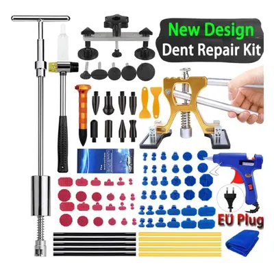 (97 Pcs Set (EU Plug)) Set Adjustable Auto Dent Repair Kit Paintless Car Body Removal Puller For