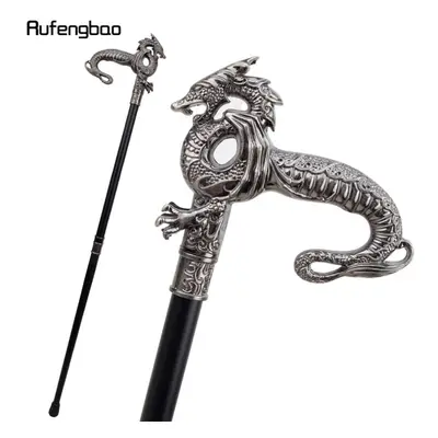 (black) Silver Luxury Dragon Walking Cane Fashion Decorative Walking Stick Gentleman Elegant Cos