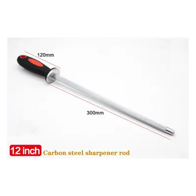 (a-Steel red) Diamond Ceramic(zirconia) Carbon Steel Sharpening Rod Knife Sharpener With ABS Han