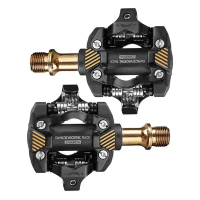 (gold) Carbon Xt Mtb Bike Pedal Self-locking Spding Pedal Mountain Bike Clipless Pedals With Cle