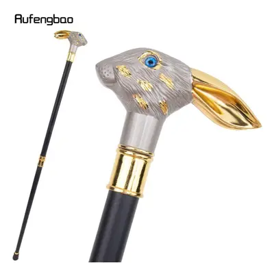 (as the picture) Silver Golden Rabbit Long Ear Gentleman Walking Cane Fashion Walking Stick Gent