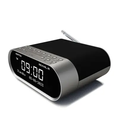 R1 Silver DAB Digital & FM Clock Radio â Bluetooth, Dual Alarm, Sleep Timer, USB Charging, AUX