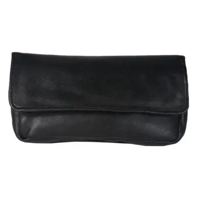 Soft Black Nappa Leather Tobacco Rubberised Pouch