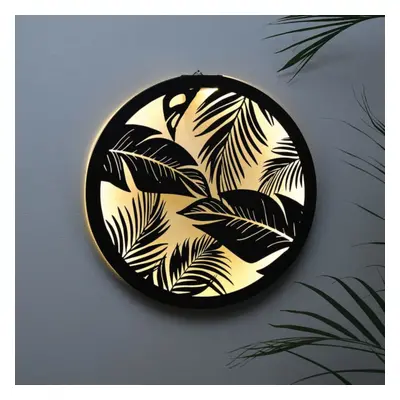 Solar Tropical Leaf Metal Wall Art Garden Ornaments Outdoor, Garden Decor