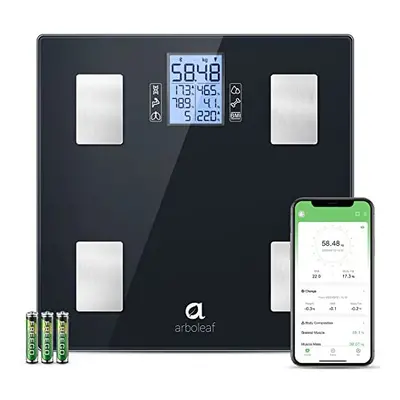 arboleaf Bathroom Scales for Body Weight, Digital Weighing Scales for Body Fat, BMI, Body Compos