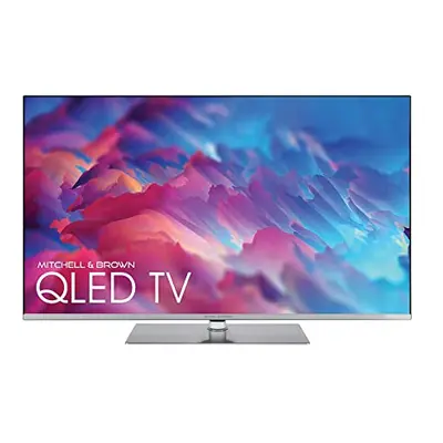 Mitchell & Brown JB-55QLED1811 Inch Swivel Base Borderless 4K UHD Smart TV, QLED, HDR10, Silver