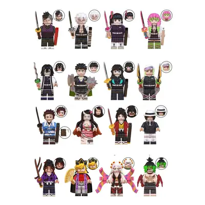 (16PCS-B+C) 24PCS Demon Slayer Series Children's Toy Fit Lego