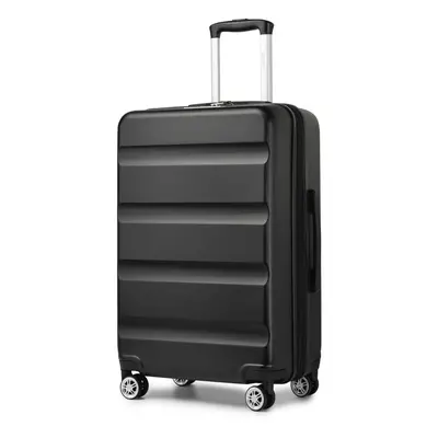 (28 inch) Black Expandable ABS Hard Shell Suitcase TSA Lock Double Wheels