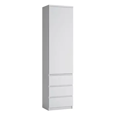 Fribo Tall narrow door drawer cupboard in White