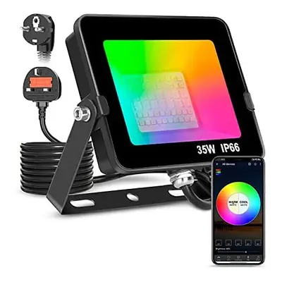 LED Floodlight Outdoor or Indoor 35W Smart RGB Colour Changing Flood Lights Bluetooth APP Contro