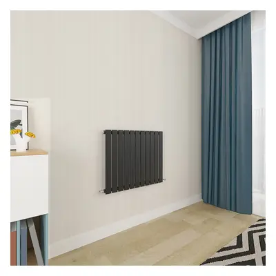 (600x748mm Single) Horizontal flat radiator black all sizes