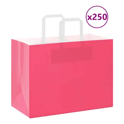 (pink, x x cm/ pcs) vidaXL Paper Bags pcs with Handles White 21x11x28 cm Paper Grocery Bag