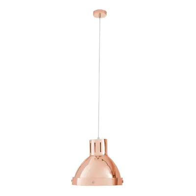 Jasper Pendant Light Single Shade Copper and chrome finish