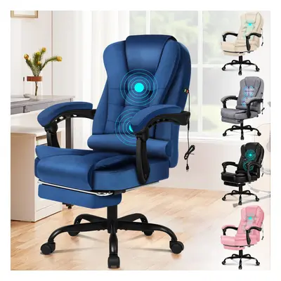 (Velvet Blue) ELFORDSON Massage Office Executive Chair