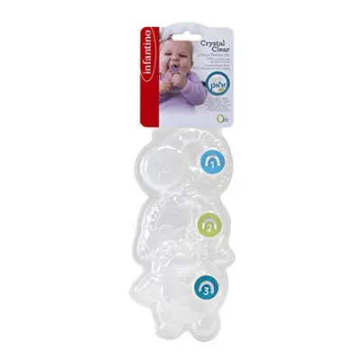 INFANTINO White Crystal Clear Stage Teether Set - Soft-Textured teethers for Sensory Exploration