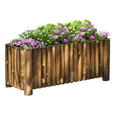 Outsunny Raised Flower Bed Wooden Rectangualr Planter Container Box Wood Feet