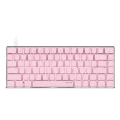 (Red Switch) Keys Mechanical Keyboard Type-C Wired Mechanical Switch LED White Backlight Pink Ga