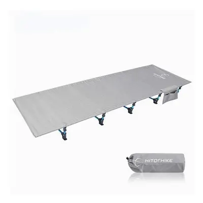 (Grey) Ultralight Folding bed Camping Cot Bed Portable Compact for Outdoor Travel Base Camp Hiki