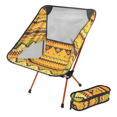 (Yellow) Ultralight Travel Camping Chair Folding Aluminum Alloy Outdoor Hiking Beach Picnic BBQ 