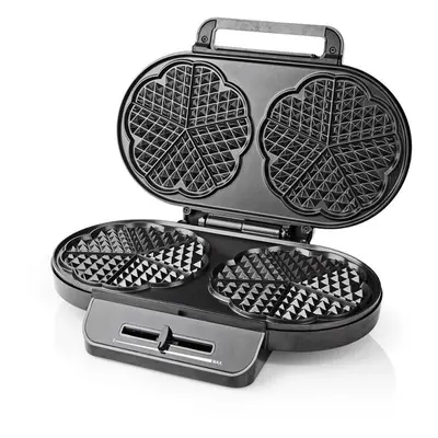 Waffle Maker Machine Dual 14cm Heart Shape Slice Non Stick Iron Press 1200W