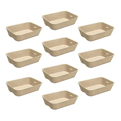 Navaris Disposable Cat Litter Trays (Pack of 10) - Cardboard Liner Tray for Cats Made of 100% Pa