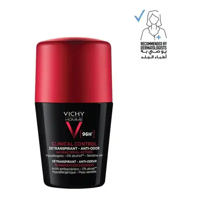 Vichy Hour Clinical Control Dry Touch Anti-Odour Deodorant Roll-On