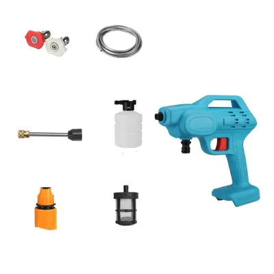 (blue, without battery) 1500w Cordless Water Gun High Pressure Car Washer Portable Spray Water N