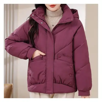 (purple, XL) Xl-8xl Oversized Outerwear Women Winter Coats Hooded Casual Loose Thick Warm Lady J