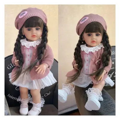 (brown, inch about cm) Lifelike Princess Reborn Baby Dolls Girl Full Silicone Vinyl Inch Baby Do