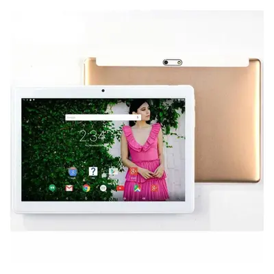 (Add Case, Gold) Tablet PC 10.1 Inch Android Octa Core 4GB/64GB Tablet 3G LTE Phone Call GPS 128