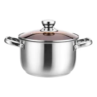 (as the picture, 24cm) Household Soup Pot Thickened Non-sticky Stainless Steel Binaural Pot Indu