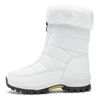 (white, 39) 35-42women&apos;s High-top Cotton Shoes Boots Large-size Outdoor Anti-slip Waterproo