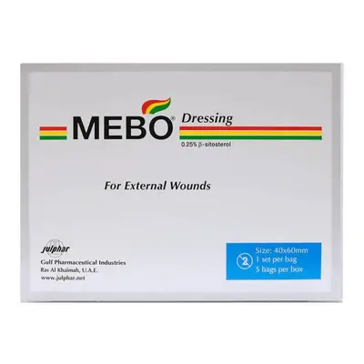 Mebo Wound Dressing 40x60mm (Pack of 5) - Effective Healing & Protection for Burns, Cuts & Skin 