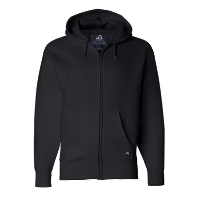 J America Adult Premium Full-Zip Fleece Hood BLACK