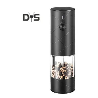 (black) 1/2pcs Electric Spice Grinder Clear Visible Led Adjustable Handheld Usb Rechargeable Cor