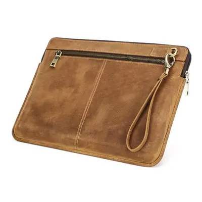 (brown) Genuine Leather Laptop Case For Macbook Pro 14.2 Inch Macbook Inch Crazy Horse Cowhide L