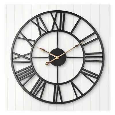 ARVINKEY Silent Wall Clock, European Farmhouse Vintage Clock with Roman Numerals, 40cm Non-Ticki