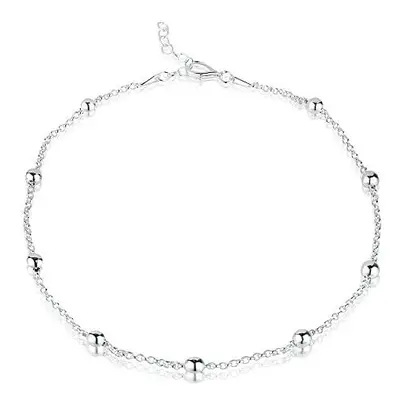 Sterling Silver Ankle Chain with Baubles - Variable Length 24-26.5cm