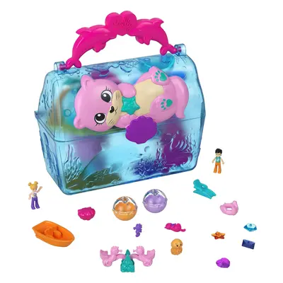 Polly Pocket Playset Sparkle Cove Adventure Treasure Chest Animal Toy with Dolls Surprise Access