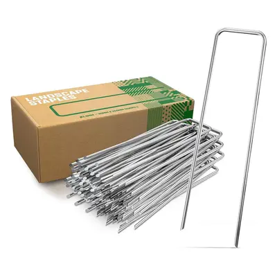 Galvanized Steel Fixing Pegs (100 Pieces) - Strong Fixing Staples for Tarpaulin, Mesh and Nettin