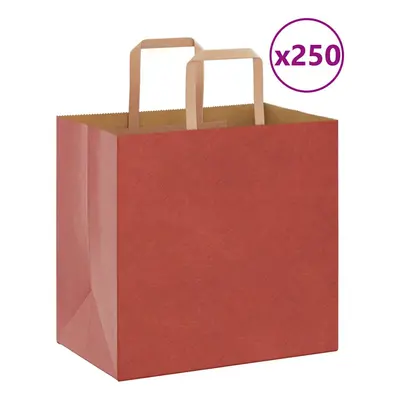 (red, x x cm/ pcs) vidaXL Paper Bags pcs with Handles White 21x11x28 cm Paper Grocery Bag