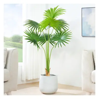 (120CM) Artificial Fan Palm with Plastic Planter and Moss