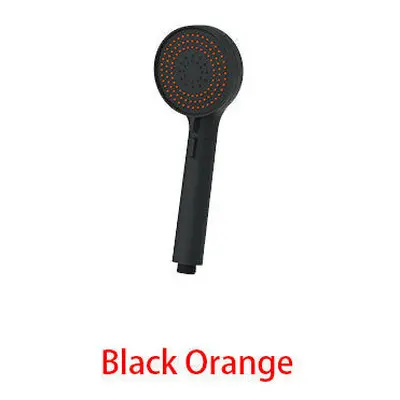 (Black orange) Adjustable Flow Pressurized Shower Head Splash Mode Shower Liquid Silicone ABS Hi