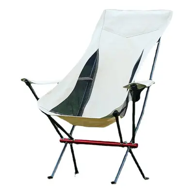 (Grey) Portable Camping Moon Chair Lightweight Aluminum Folding Picnic Beach Chairs Outdoor Trav