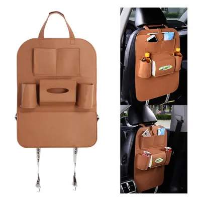 (Camel) Auto Car Seat Back Hanging Multi-Pocket Storage Bag Organizer Holder Car Storage Box