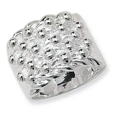 (R) Keeper Ring Men's Solid Silver Heavy Gents Row Keeper Ring Grams