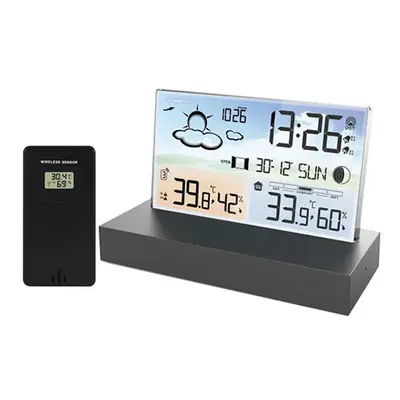 Digital Alarm Clock Electronic Desktop Temperature Weather Display