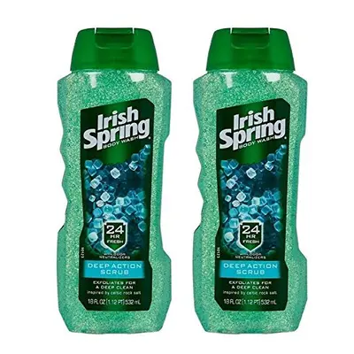 Irish Spring Body Wash Deep Action Scrub fl oz, original,(Pack of 2)