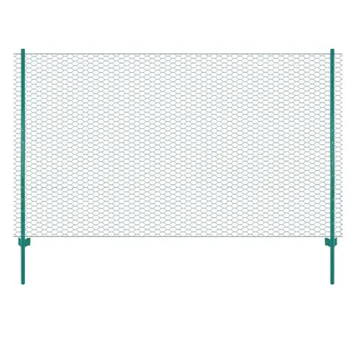 vidaXL Wire Mesh Fence with Posts Steel 25x2m Green Outdoor Field Enclosure